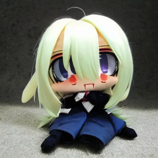 Prompt: cute chibi fumo plush of the true mastermind behind the murder