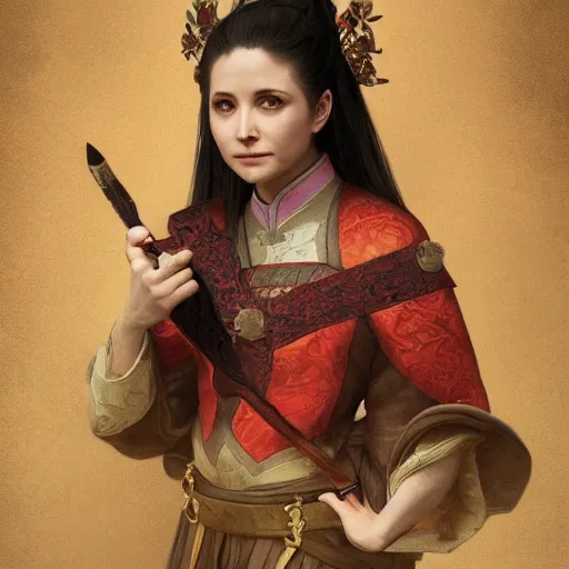 Prompt: a highly detailed portrait of buffy the vampire slayer as a medieval chinese prince, beautiful detail and color, art by john collier and albert aublet and krenz cushart and artem demura and alphonse mucha, volumetric lighting, octane render, 4 k resolution, trending on artstation, masterpiece