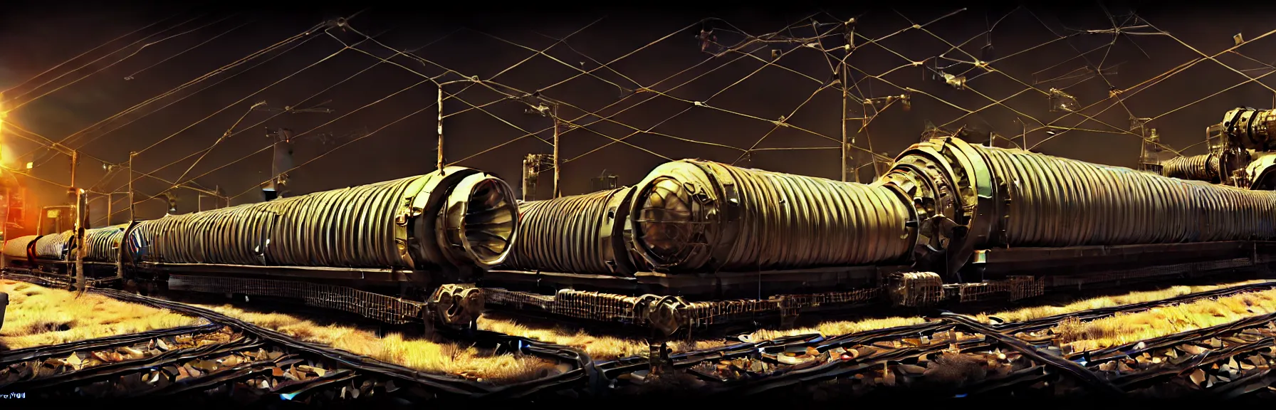 Image similar to solar - punk war train, vacuum tube - punk, electron tube - punk. 8 k resolution concept art hyperdetailed trending on artstation unreal engine hyperrealism art. baroque elements. intricate artwork by caravaggio