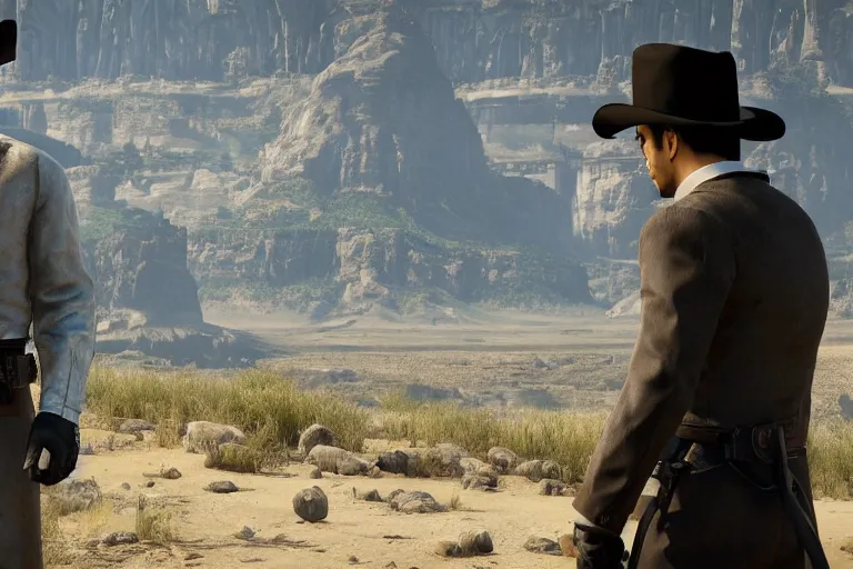 Image similar to a video game version of Westworld