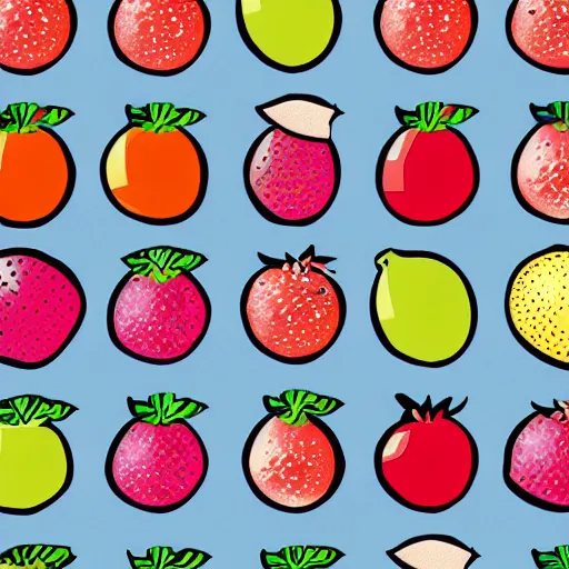 Prompt: fruits, pop art