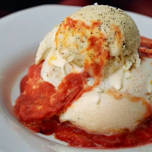 Image similar to chicken parmesan icecream