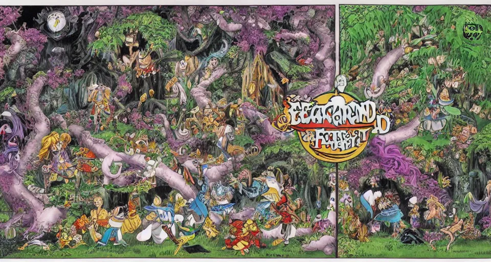 Image similar to Enchanted and magic forest, by Eiichiro Oda