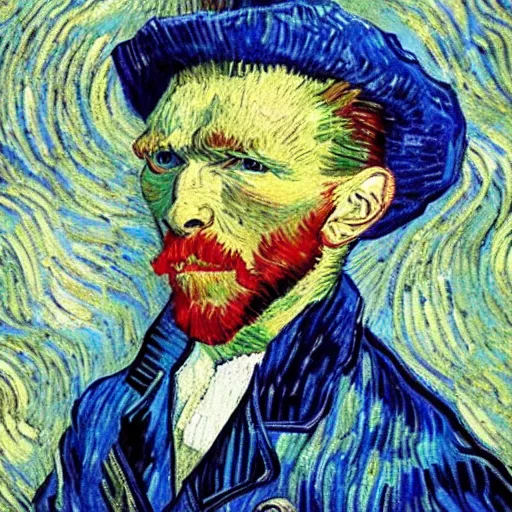 Image similar to van gogh chilling in aruba