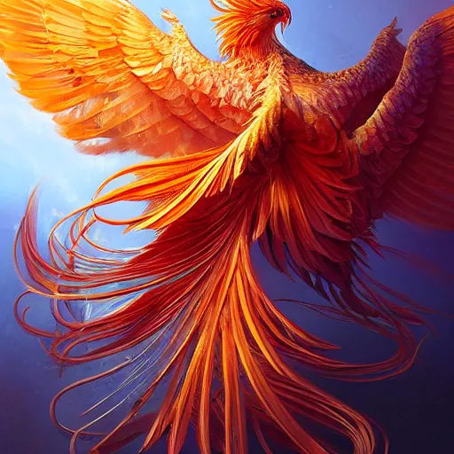 Image similar to A masterpiece portrait of a glowing phoenix. Very detailed feathers. intricate, elegant, highly detailed. trending on artstation, digital art, by Stanley Artgerm Lau, WLOP, Rossdraws, James Jean, Andrei Riabovitchev, Marc Simonetti, Yoshitaka Amano