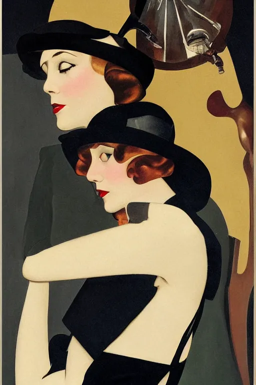 Image similar to a oil painting depicting a Jazz Age high society figure, 1920s style, smooth, highly detailed, high contrast, Coles Phillips, Dean Cornwell, JC Leyendecker, 8K