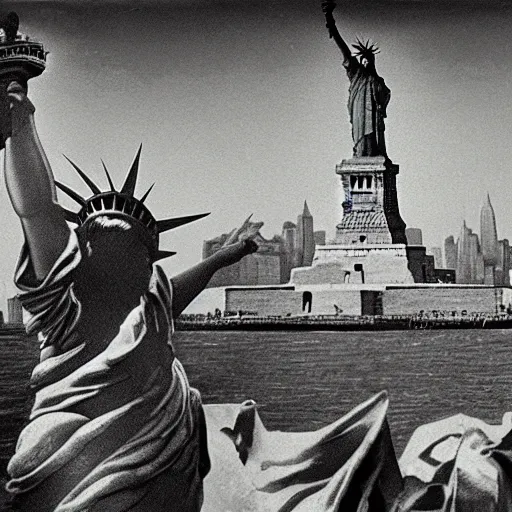 Prompt: the statue of liberty by dali
