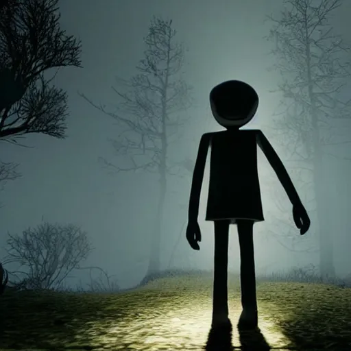 Image similar to screenshot from slender man in little nightmares 2