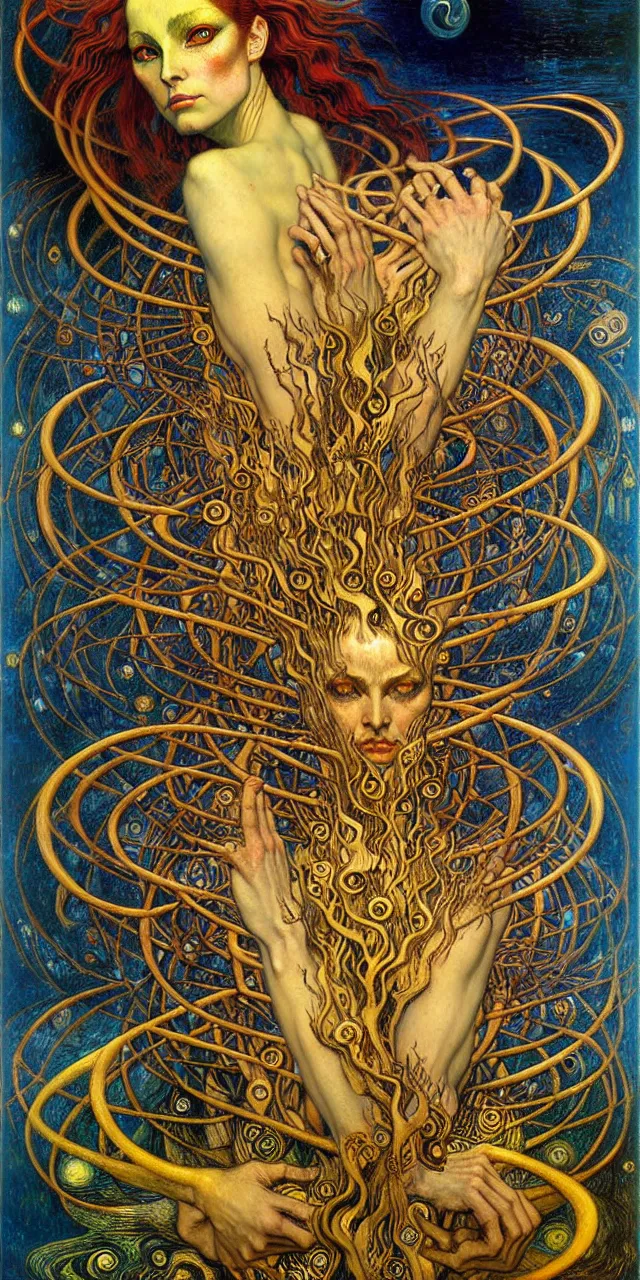 Image similar to Divine Chaos Engine by Karol Bak, Jean Delville, William Blake, Gustav Klimt, and Vincent Van Gogh, symbolist, visionary