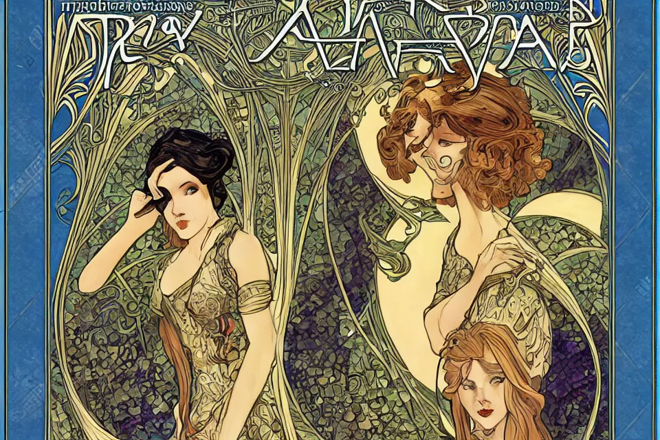 Prompt: art nouveau fantasy novel