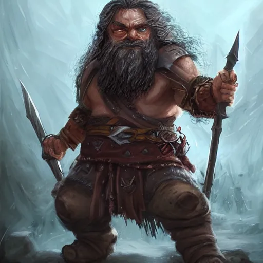 Image similar to pathfinder character portrait, fierce bearded dwarf, face and body clearly visible, ultradetailed, warrior, ((((doubleaxe)))), scary, long hair, DnD art, epic fantasy style art, fantasy epic digital art, epic fantasy art, hearthstone style art