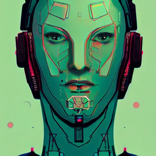 Image similar to a cyberpunk mannequin by victo ngai trending on artstation