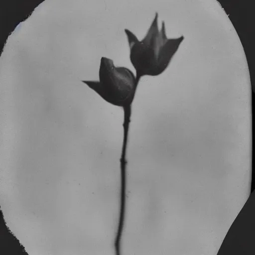 Image similar to edwardian photograph of a strange flower, beautiful, very grainy, slightly blurry, 1900s, 1910s