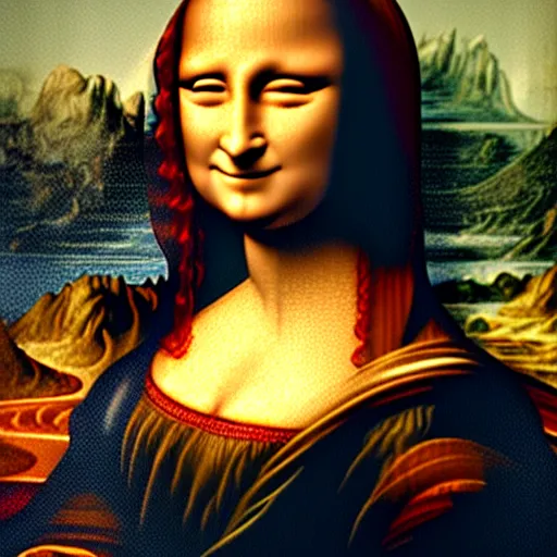 Prompt: Mona Lisa, Octane render 3d, unreal engine