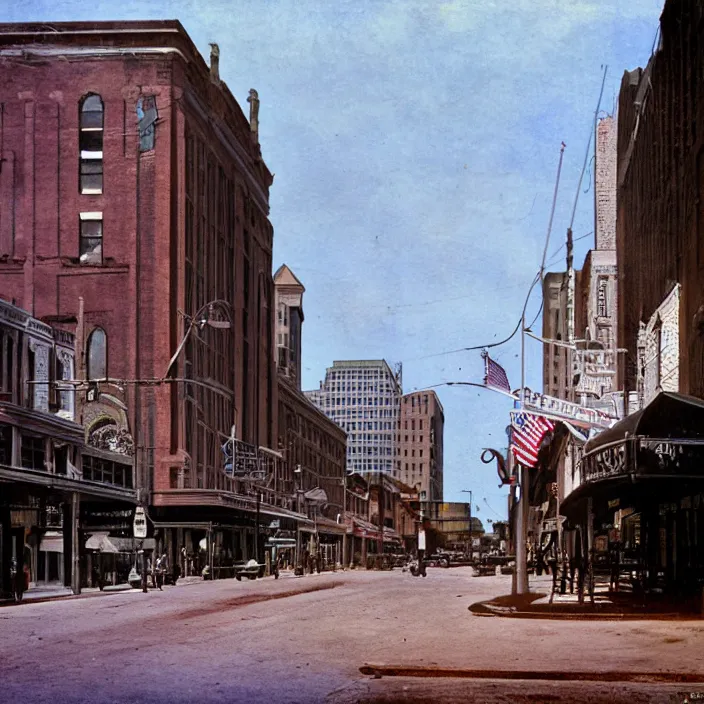 Image similar to color photograph, downtown jacksonville florida, 1 9 0 5, 8 k, medium - format print