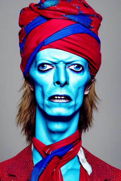 david bowie dressed as a Genie, cloth head wrap, | Stable Diffusion ...