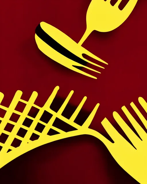 Prompt: a gigantic fork in the style of bee movie by pixar, crimson - black color scheme, beautiful composition, cinematic lighting, vibrant epic