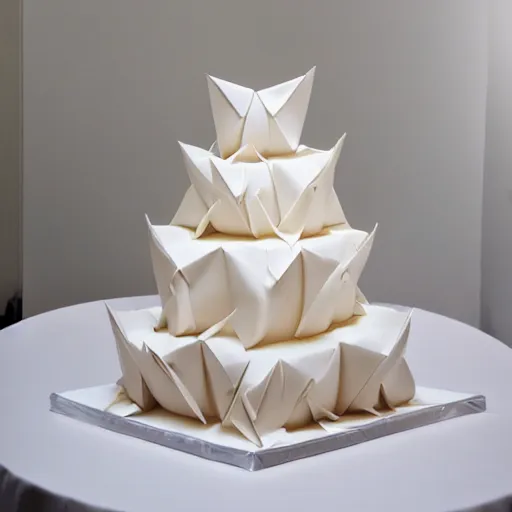 Image similar to minimalist wedding origami cake by amaury guichon