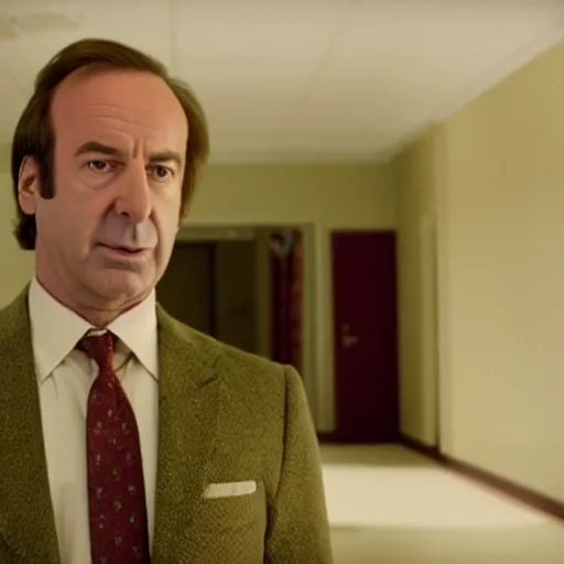 Prompt: A still of Saul Goodman in The Shining