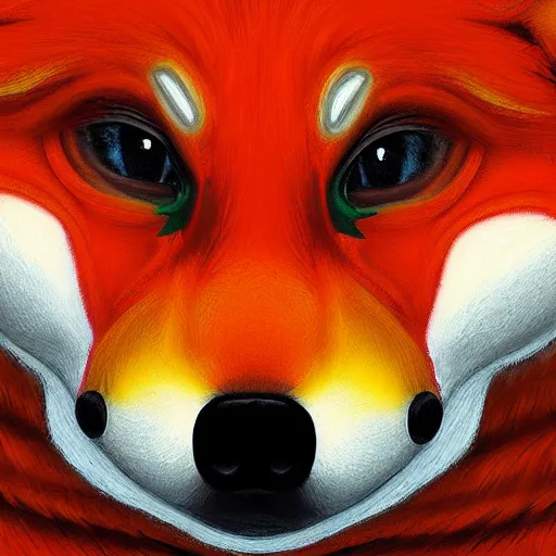 Image similar to zoomorphic a red face wolf, pepe the frog like face, digital painting, ultra sharp, by gary cook