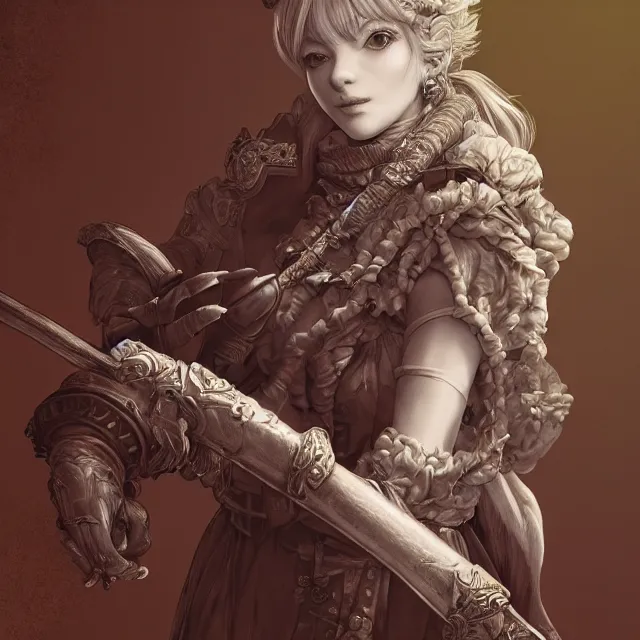 Image similar to the portrait of neutral good female cleric bard as absurdly beautiful, gorgeous, elegant, sophisticated gravure idol, an ultrafine hyperdetailed illustration by kim jung gi, irakli nadar, intricate linework, sharp focus, bright colors, octopath traveler, final fantasy, unreal engine 5 highly rendered, global illumination, radiant light, detailed and intricate environment