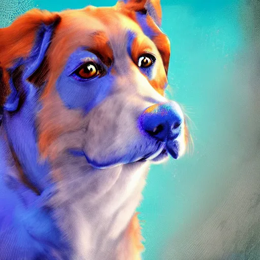 Prompt: blue dog, stock photo, digital art, artstation