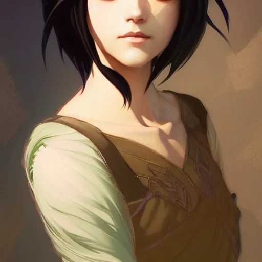 Image similar to Toph from avatar the last airbender, fantasy, intricate, elegant, highly detailed, digital painting, artstation, concept art, matte, sharp focus, illustration, art by Artgerm and Greg Rutkowski and Alphonse Mucha