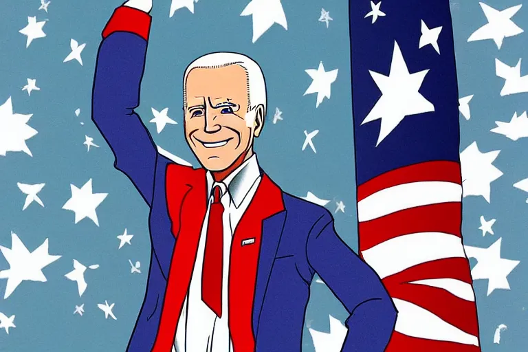 Image similar to Joe Biden as a JOJO character,
