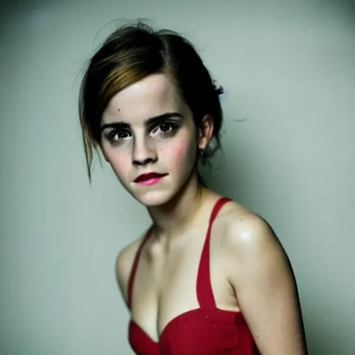 Image similar to Emma Watson, historical photo by Wong Kar-Wai