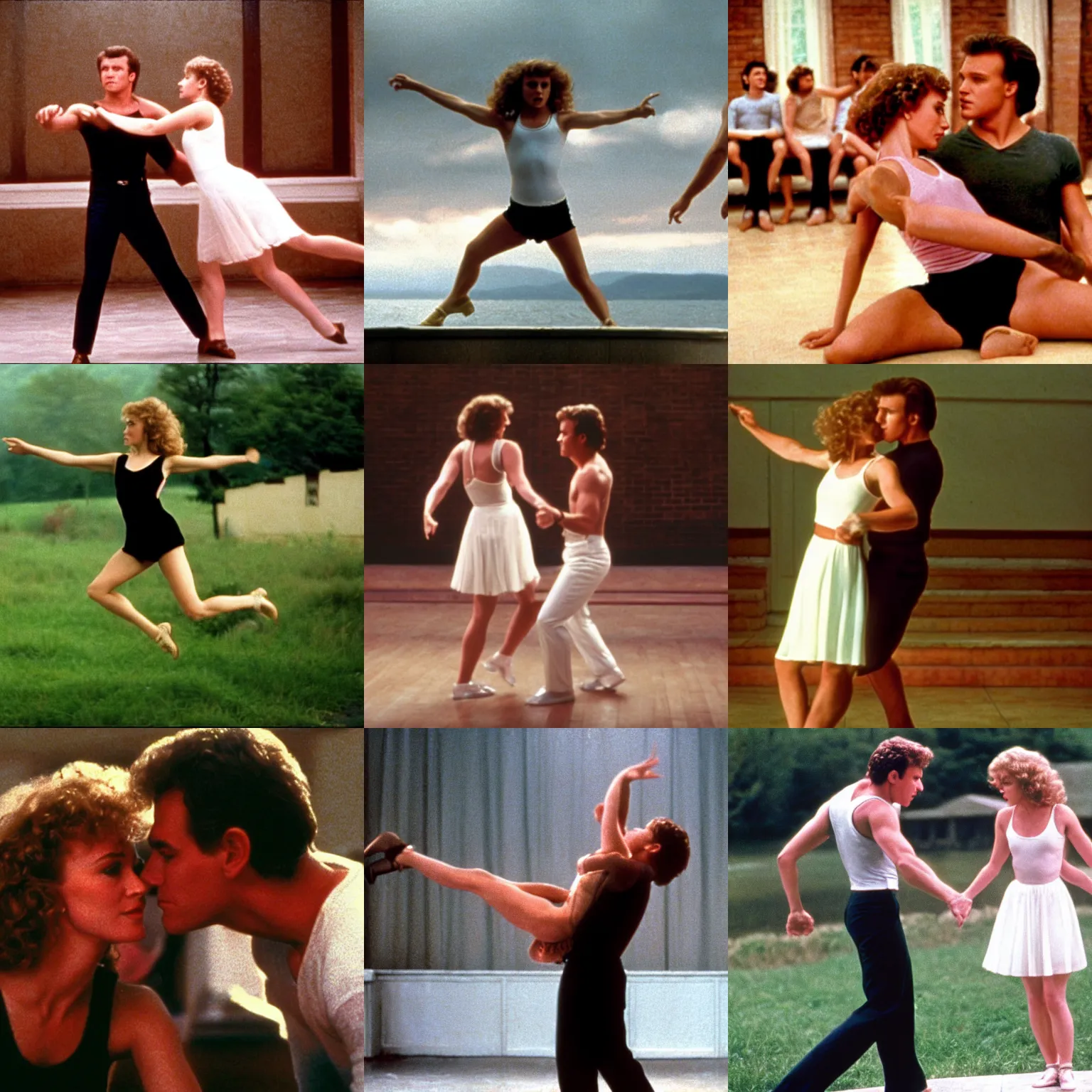 Prompt: a film still from dirty dancing ( 1 9 8 7, directed by spike jonze )