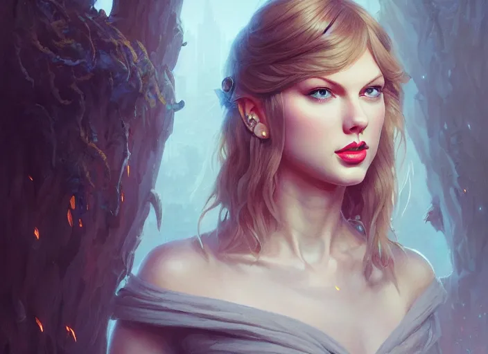 Prompt: highly detailed portrait of taylor swift, stephen bliss, unreal engine, art by greg rutkowski, loish, rhads, ferdinand knab, makoto shinkai and lois van baarle, ilya kuvshinov, rossdraws, tom bagshaw, global illumination, radiant light, detailed and intricate environment