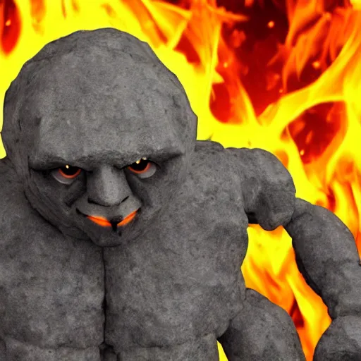 Prompt: golem fire