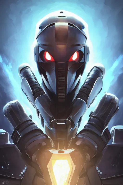 Image similar to epic mask helmet robot ninja portrait stylized as fornite style game design fanart by concept artist gervasio canda, behance hd by jesper ejsing, by rhads, makoto shinkai and lois van baarle, ilya kuvshinov, rossdraws global illumination radiating a glowing aura global illumination ray tracing hdr render in unreal engine 5