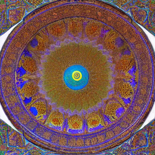 Prompt: equirectangular view of the nasir al - mulk mosque in iran, 4 k