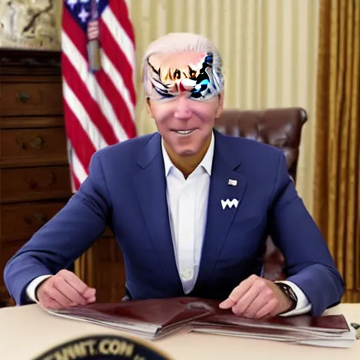 Prompt: joe biden playing Doki Doki Literature Club! on a computer, photo, realistic, detailed