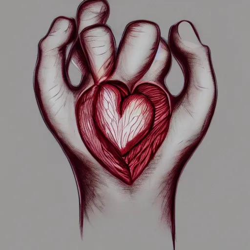 Image similar to drawing of hands ripping a heart into pieces, sadness, dark ambiance, concept by Godfrey Blow, featured on deviantart, sots art, lyco art, artwork, photoillustration, poster art