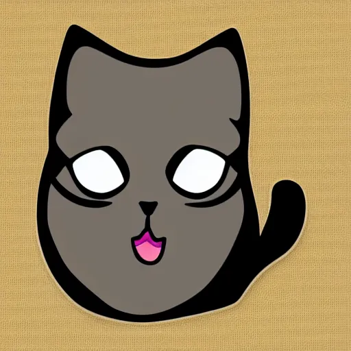 Prompt: cute kitten as an svg sticker, 2 d, flat, vector art