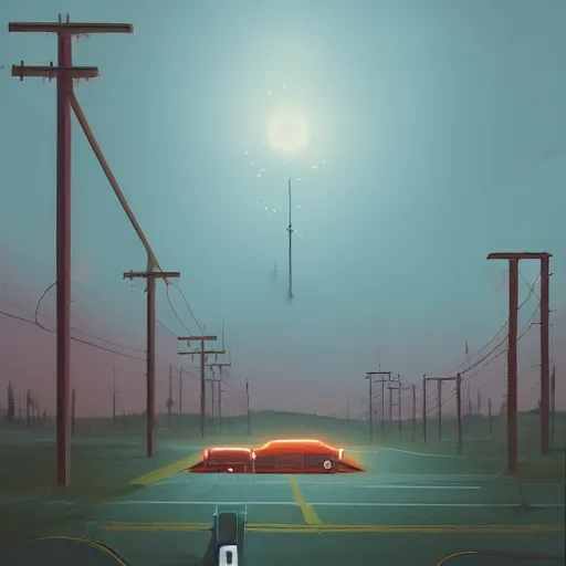 Image similar to the upside down world by simon stalenhag