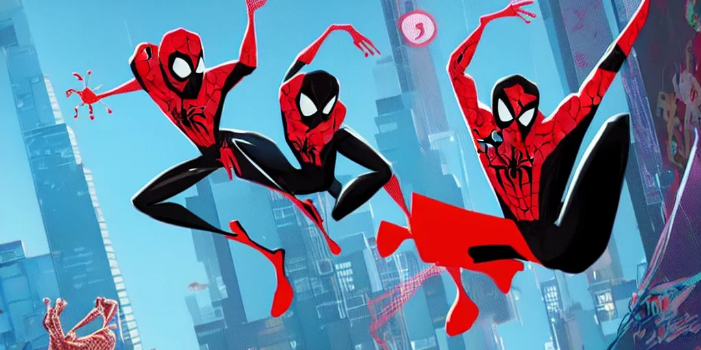 Prompt: a cheap remake of Into the Spiderverse