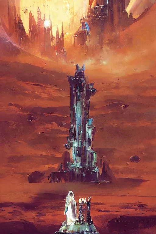 Prompt: the priestess of mars maintain our emperor's throne., by john berkey, by jakub rozalski, by john martin