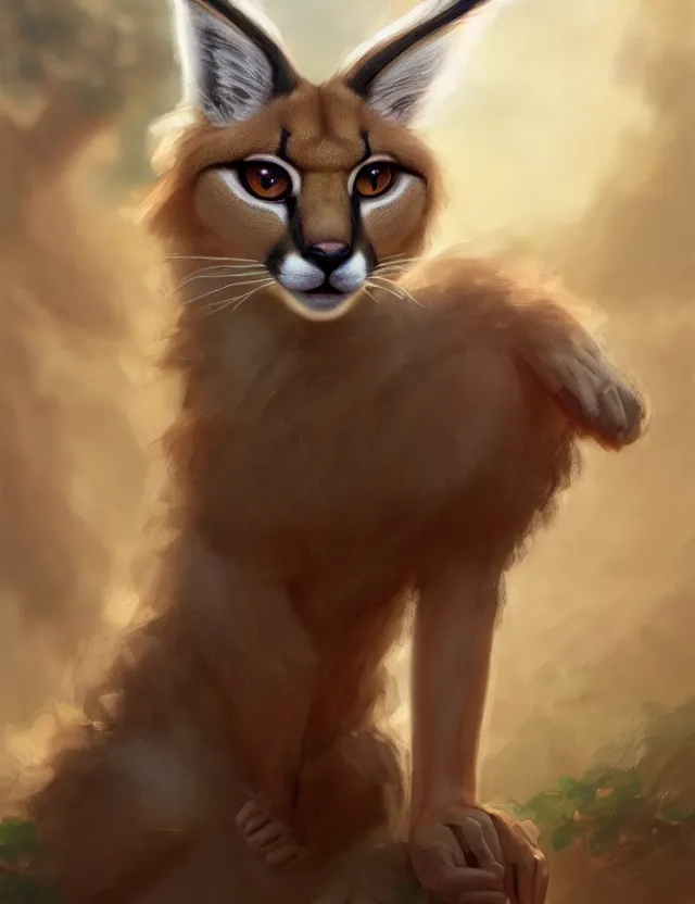 Image similar to cute fluffy caracal in a ancient greek city, wearing laurel wreath as hat chaplet on head | | cute, key visual, realistic shaded perfect face, fine details by stanley artgerm lau, wlop, rossdraws, james jean, andrei riabovitchev, marc simonetti, and sakimichan, trending on artstation