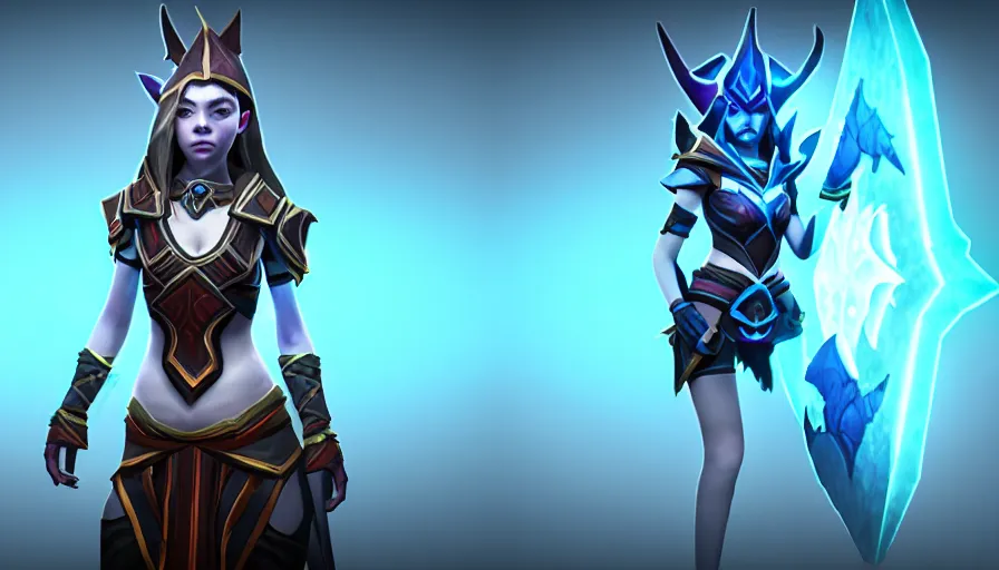 Image similar to anya taylor - joy as dota 2 game character, symmetrical, dota 2 game screenshot, 3 d, 4 k, unreal engine, ultra hd