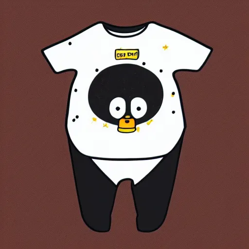 Image similar to cute drawing of a penguin baby on an astronaut suit, helmet on, floating on space, minimalist cartoon style, solid color