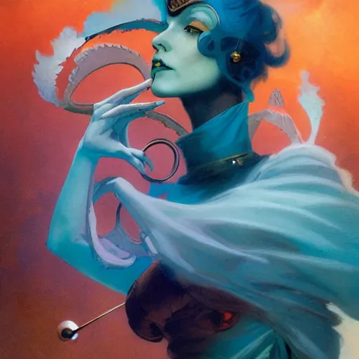 Prompt: beautiful fantasy character portrait of a hero in the 1 9 2 0 s, wearing 1 9 2 0 s cloth hair, coloured in teal and orange, muted colours, by peter mohrbacher, hajime sorayama, wayne barlowe, boris vallejo, aaron horkey, gaston bussiere, craig mullins