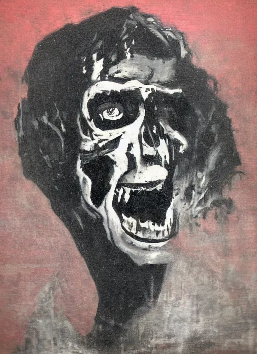 Prompt: vintage dark painting of the survivor