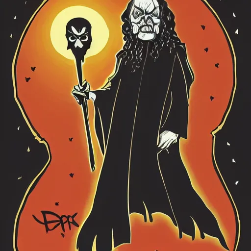 Image similar to the dark Lord sticker illustration,