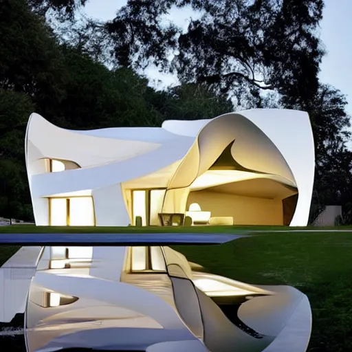 Image similar to house designed by zaha hadid