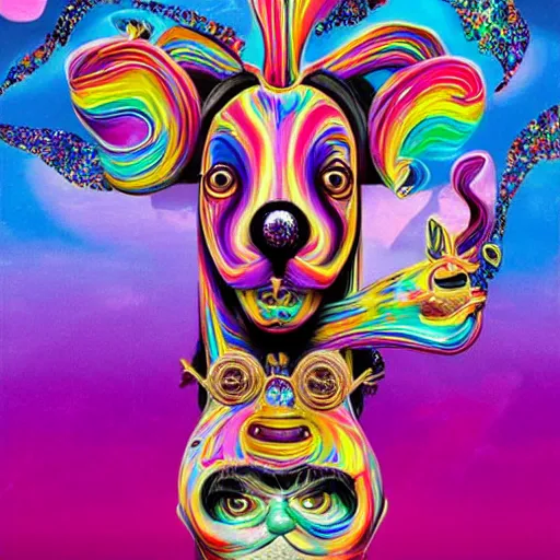 Image similar to Lisa Frank and Salvador Dali Collaboration