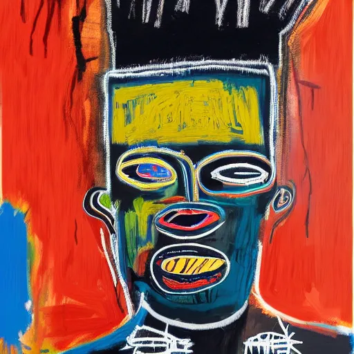 Image similar to A extremely highly detailed majestic hi-res beautiful immaculate head and shoulders painting of a strong black african man by Jean-Michel Basquiat, 8k, high textures, hyper sharp, insanely detailed and intricate, super detailed, 4k HDR high quality