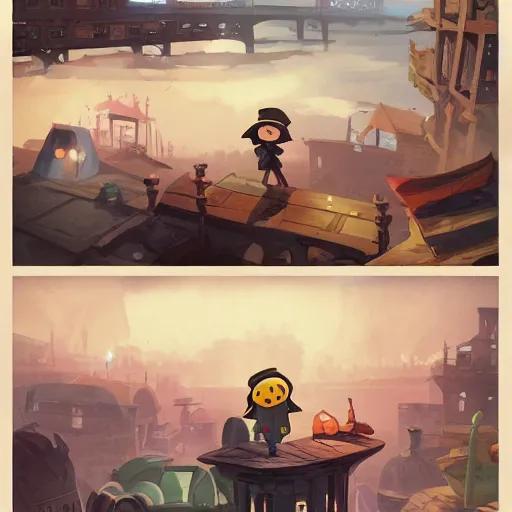 Image similar to a hat in time, funny vintage comic by greg rutkowski